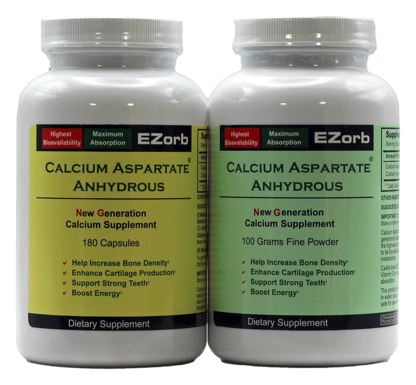 EZorb Calcium Capsules and Powder Bottles