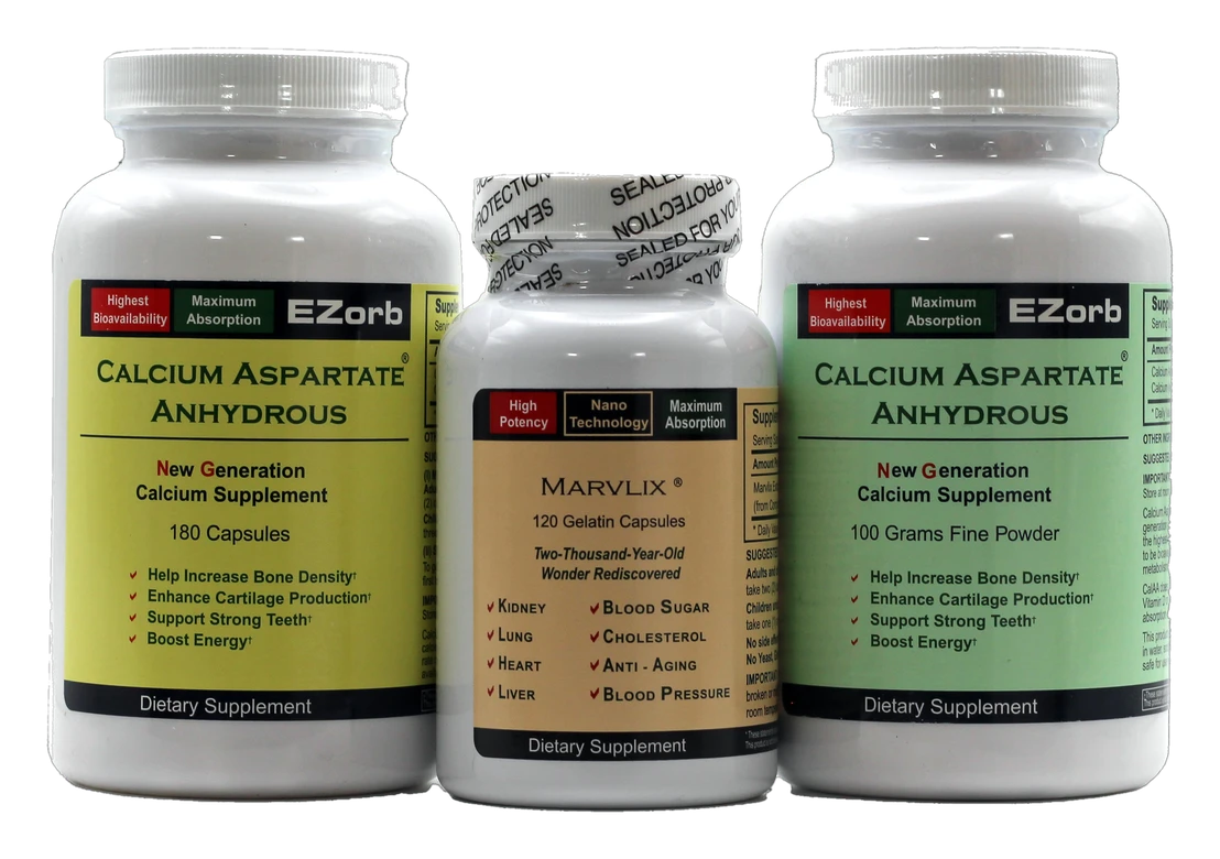 EZorb Calcium, Marvlix, and Powder Product Lineup